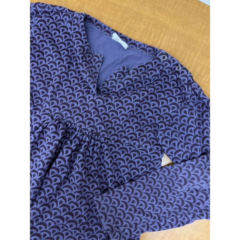 Kate Quinn Organics Purple Geometric Fan Print Organic Cotton Tunic Top 7Y